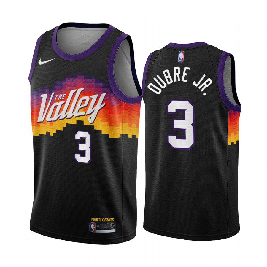 Men Phoenix Suns #3 kelly oubre jr black city edition the valley 2020 nba jersey->phoenix suns->NBA Jersey